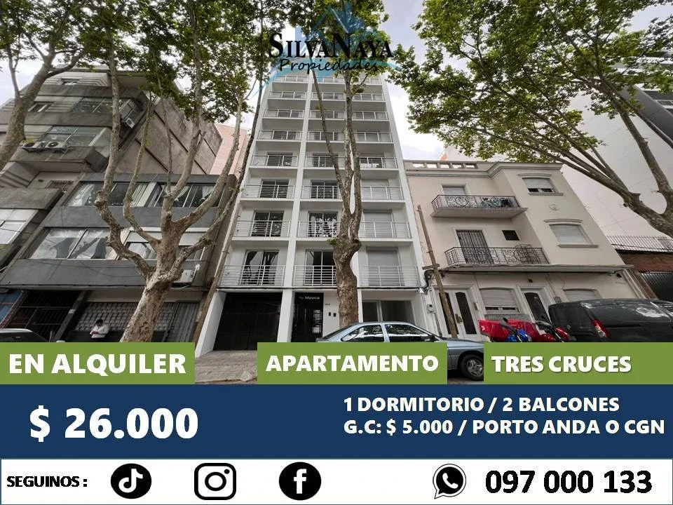 Apartamento en alquiler en Tres Cruces - Imagen 1