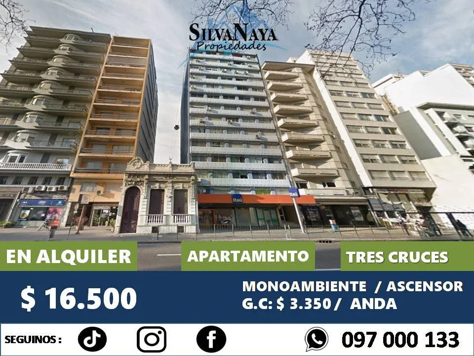 Apartamento en alquiler en Tres Cruces - Imagen 1