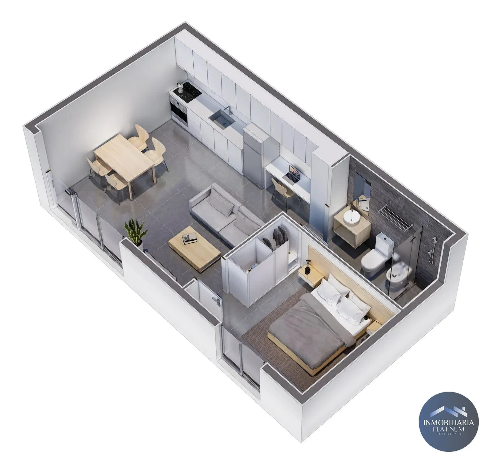 Apartamento en Alquiler de 1 Dormitorio en Aguada - Imagen 2