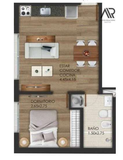 Apartamento de 1 dormitorio  en Cordón Sur. Entrega Inmediata. - Imagen 4