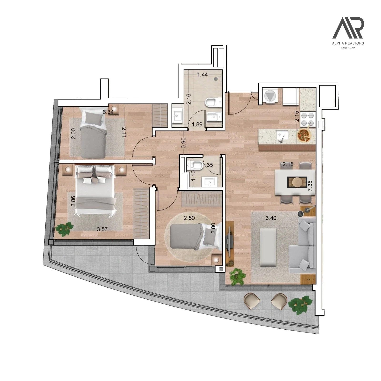 Apartamento en venta 3 dormitorios c/ cochera en Carrasco - Imagen 2