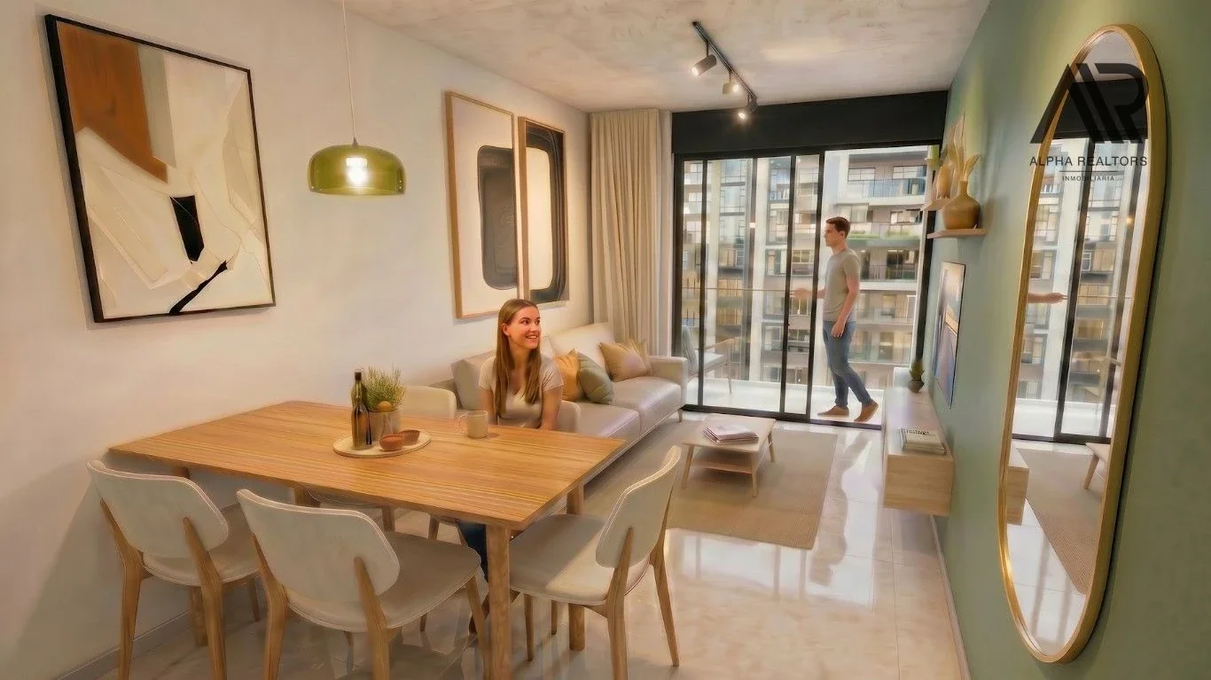 Apartamento de 1 dormitorio, contrafrente, con patio en Pocitos. Entrega: 2028 - Imagen 1