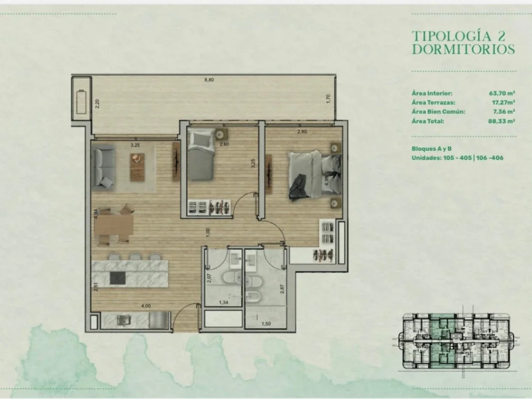 Apartamento en venta 2 dormitorios c/ cochera en Nuevo Cantegril - Imagen 1