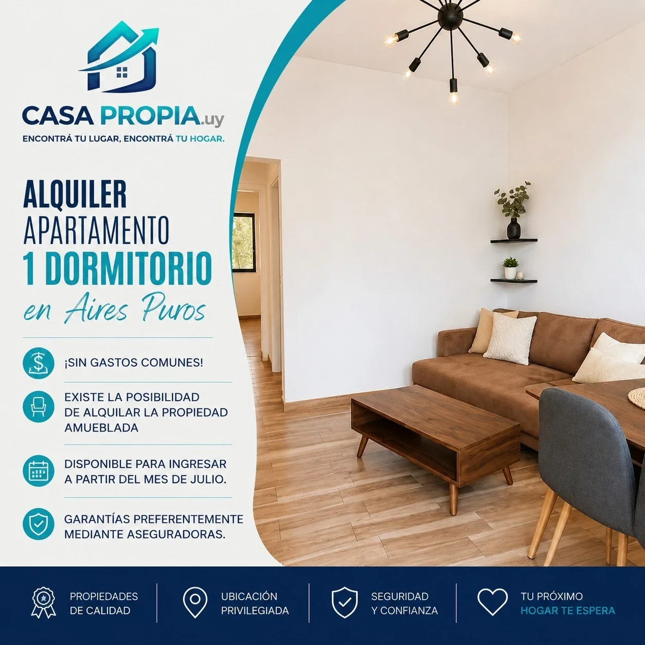 Apartamento en alquiler en Aires Puros Sin Gastos comunes - Imagen 1