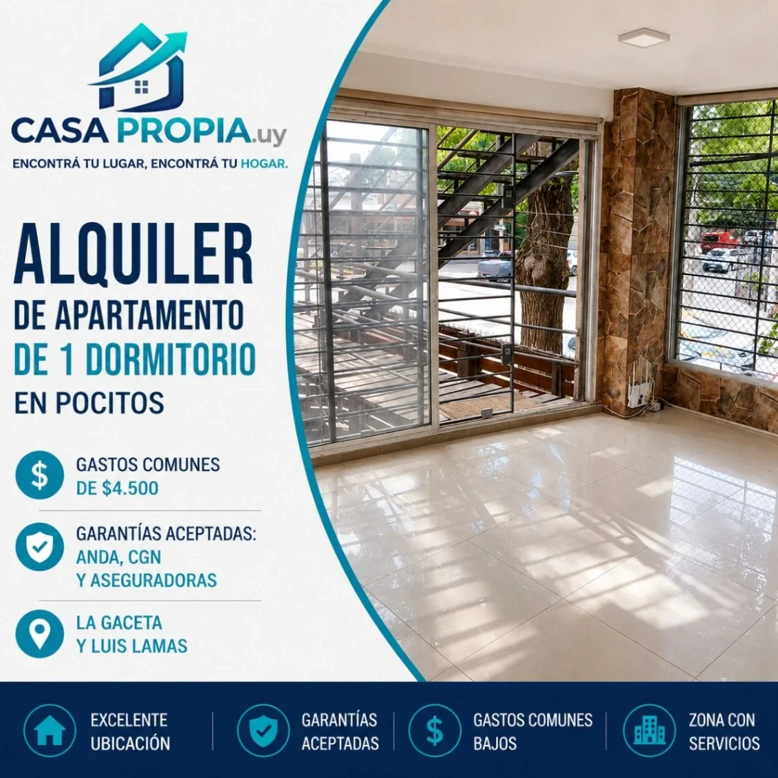 Apartamento en alquiler en Pocitos - Imagen 1