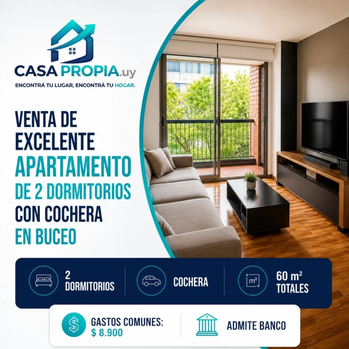 Apartamento en venta c/ cochera en Buceo - Imagen 1