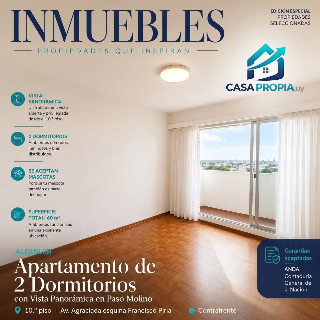 Apartamento en alquiler en Paso Molino gastos comunes incluídos - Imagen 1