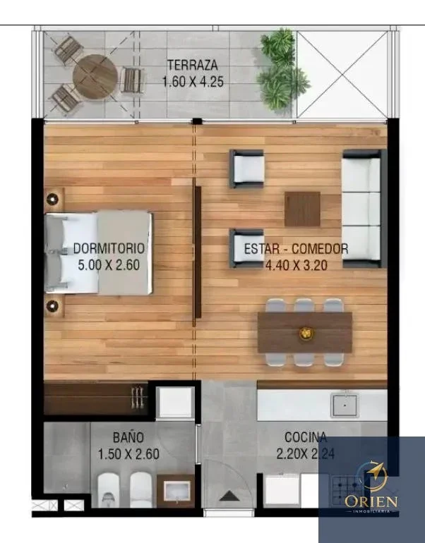 Apartamento a estrenar 1 dormitorio en alquiler en Palermo - Imagen 2