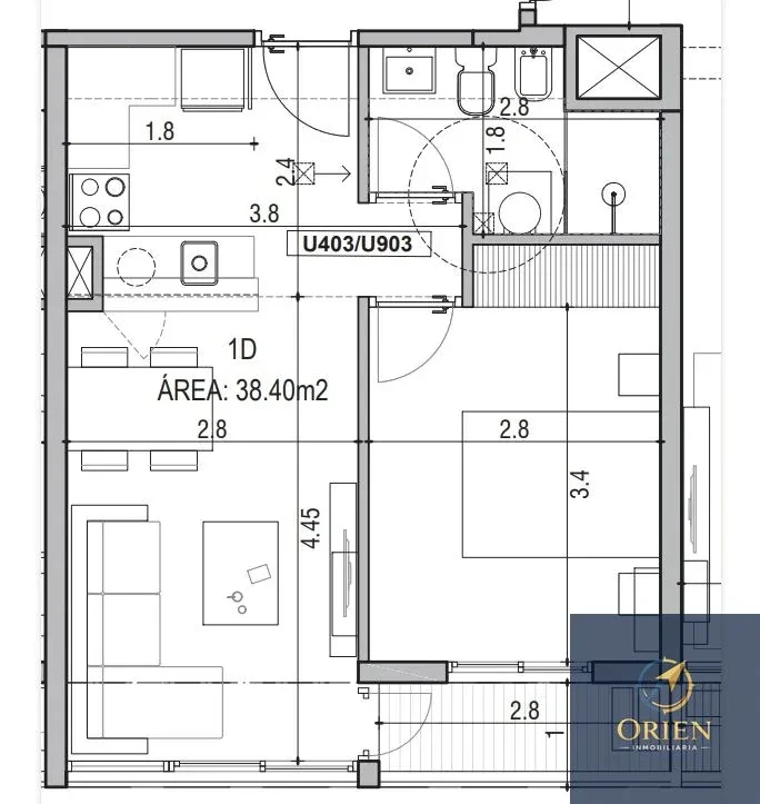 Apartamento 1 dormitorio en alquiler en Centro - Imagen 3