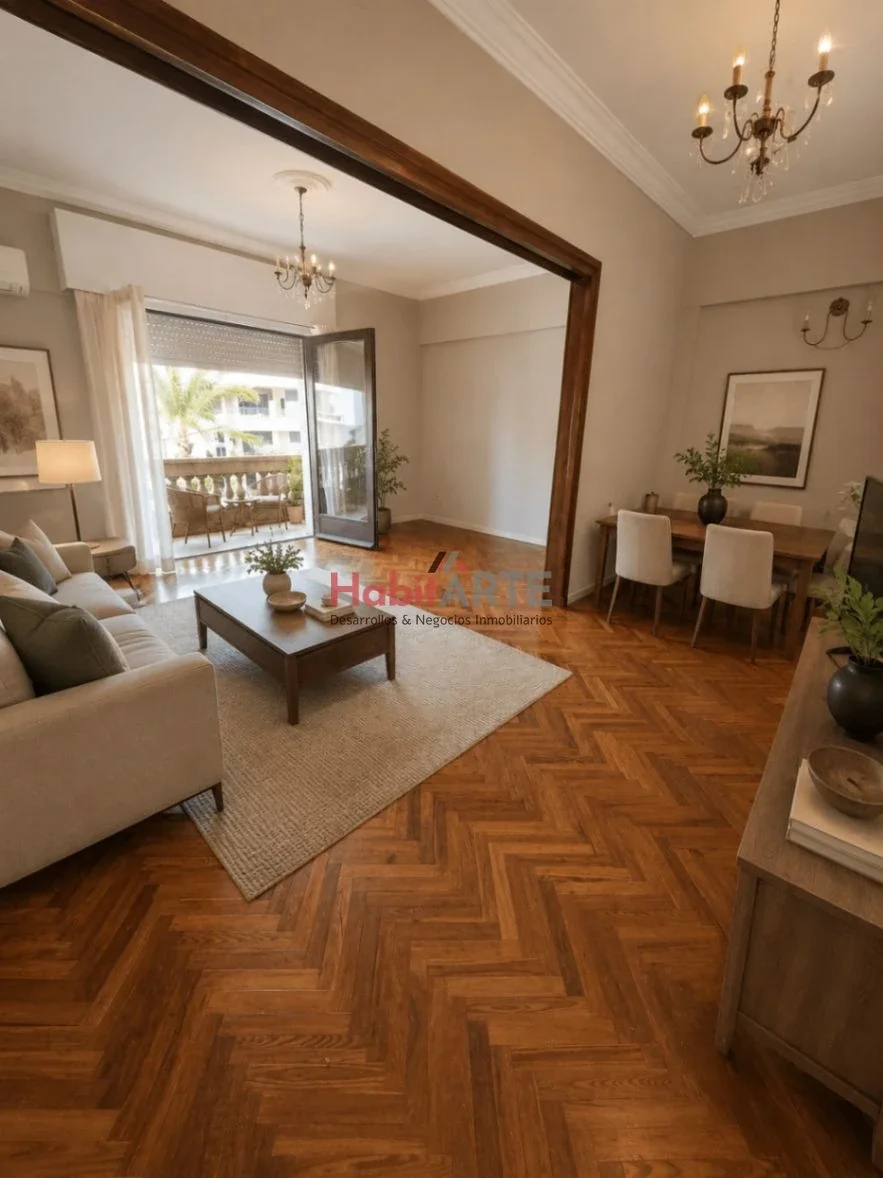 Apartamento en alquiler 3 dormitorios 2 baños Punta Carretas con cochera y parrillero. - Imagen 1