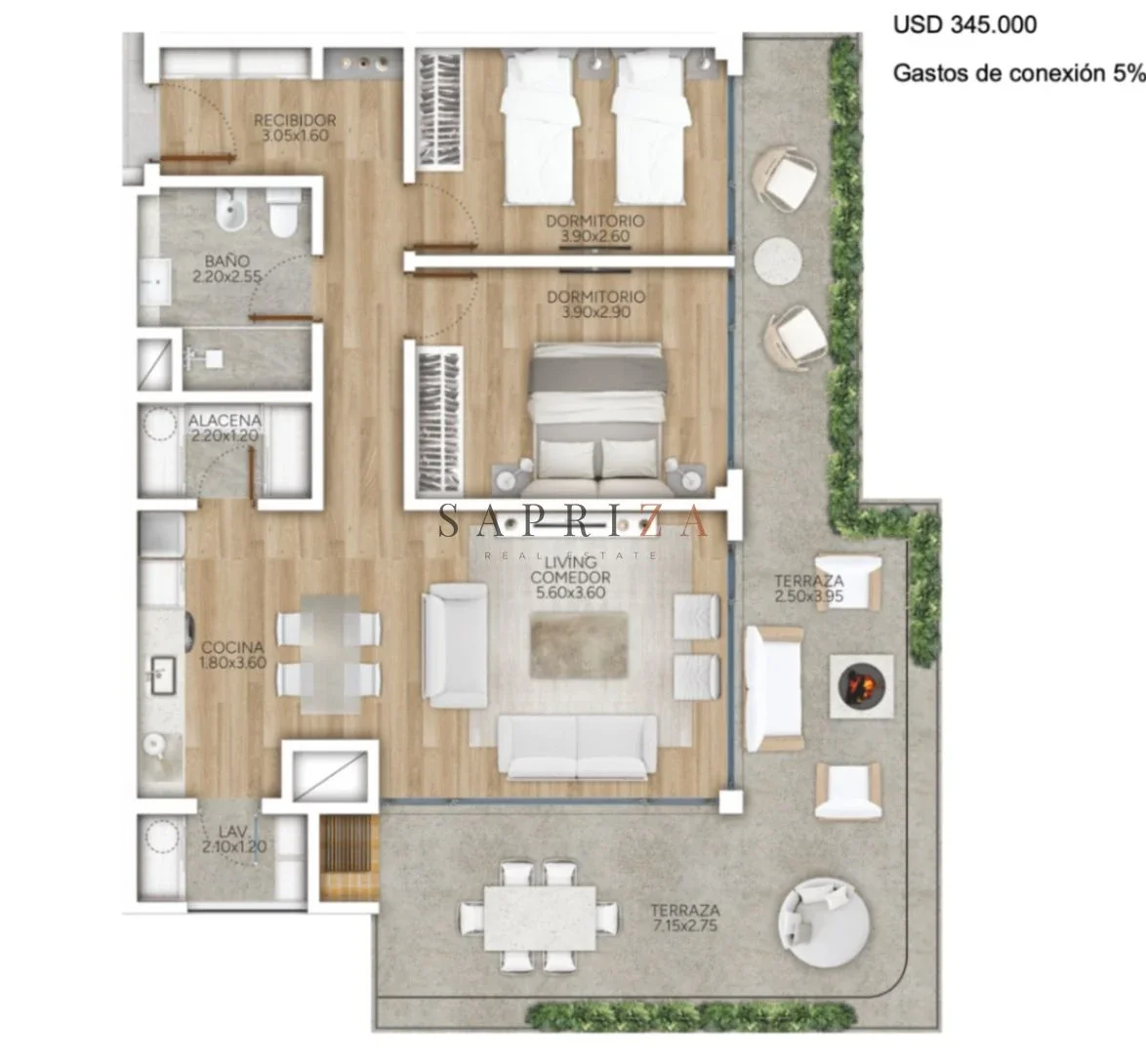 Apartamento en venta de 2 dormitorios con amplia terraza en Parque Miramar - Imagen 4