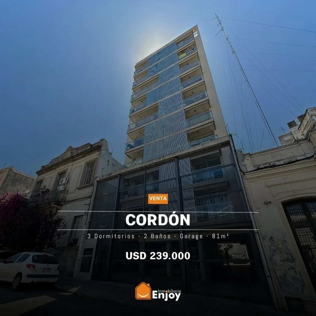 Venta Apartamento 3 Dormitorios 2 Baños Cordon Montevideo - Imagen 1