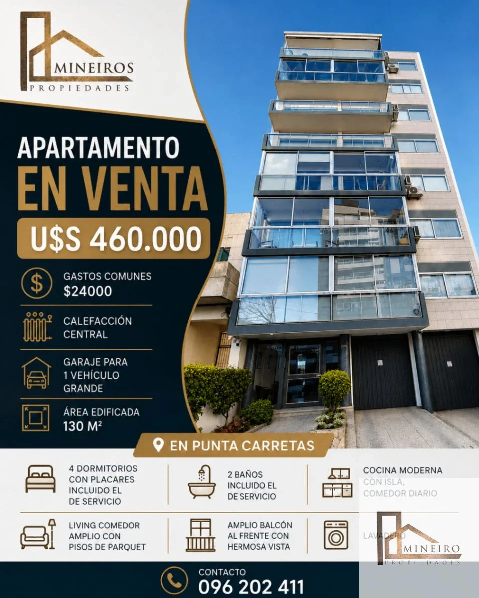 Apartamento en venta c/ cochera en Punta Carretas - Imagen 1