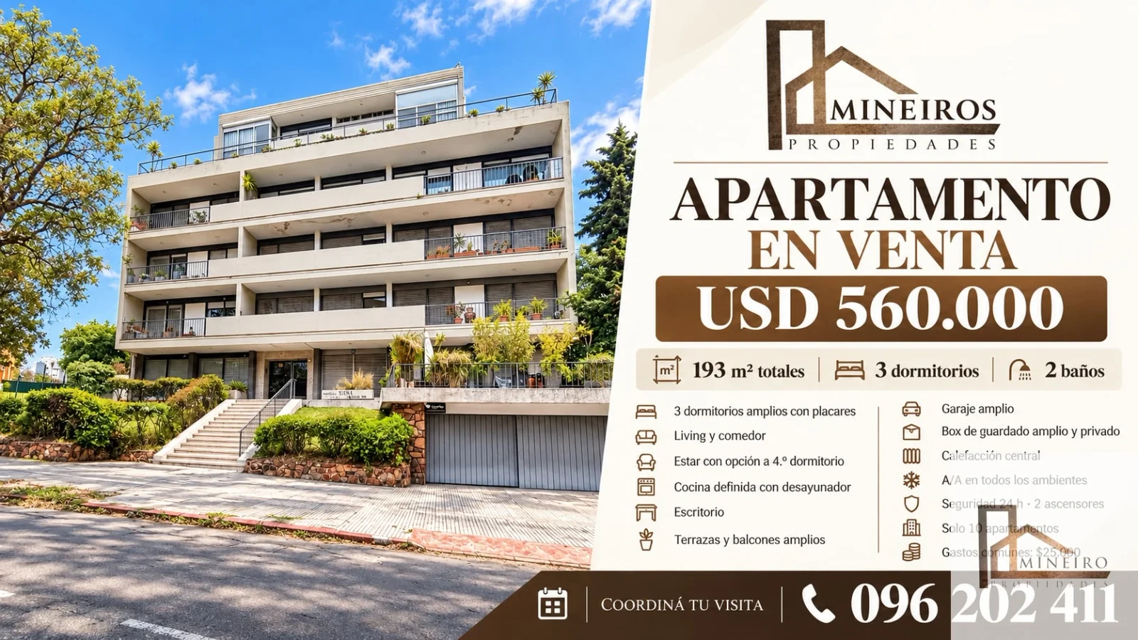 Apartamento en venta c/ cochera en Pocitos - Imagen 1