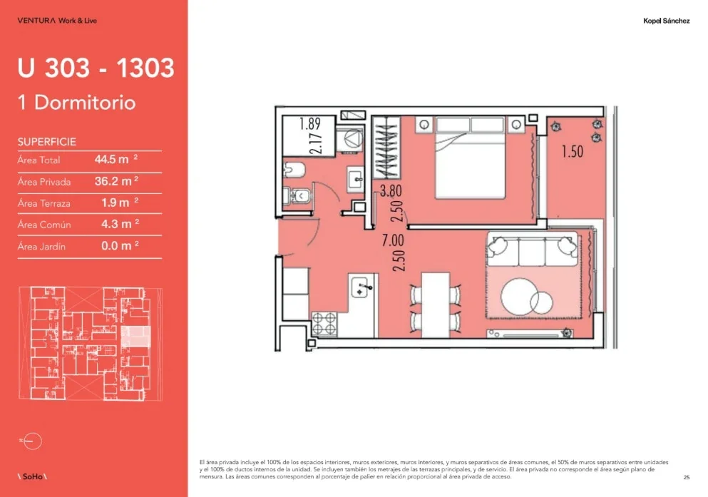 Alquiler 1 dormitorio Ventura Soho 1303 al frente - Imagen 5
