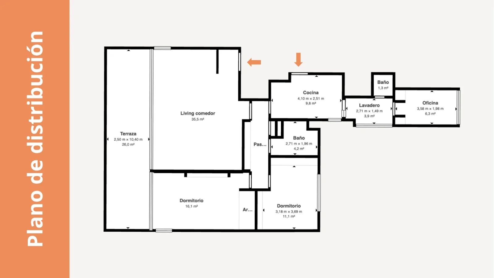 Venta de apartamento de 3 dormitorios y 2 baños en Centro. G. Ruiz y San José. - Imagen 2