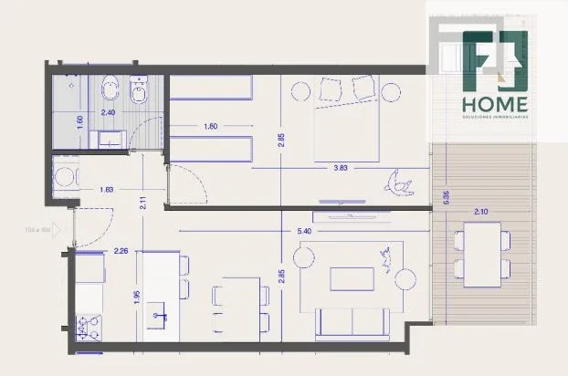 Venta Apartamento 1 dormitorio Rotunda al Lago - Imagen 5